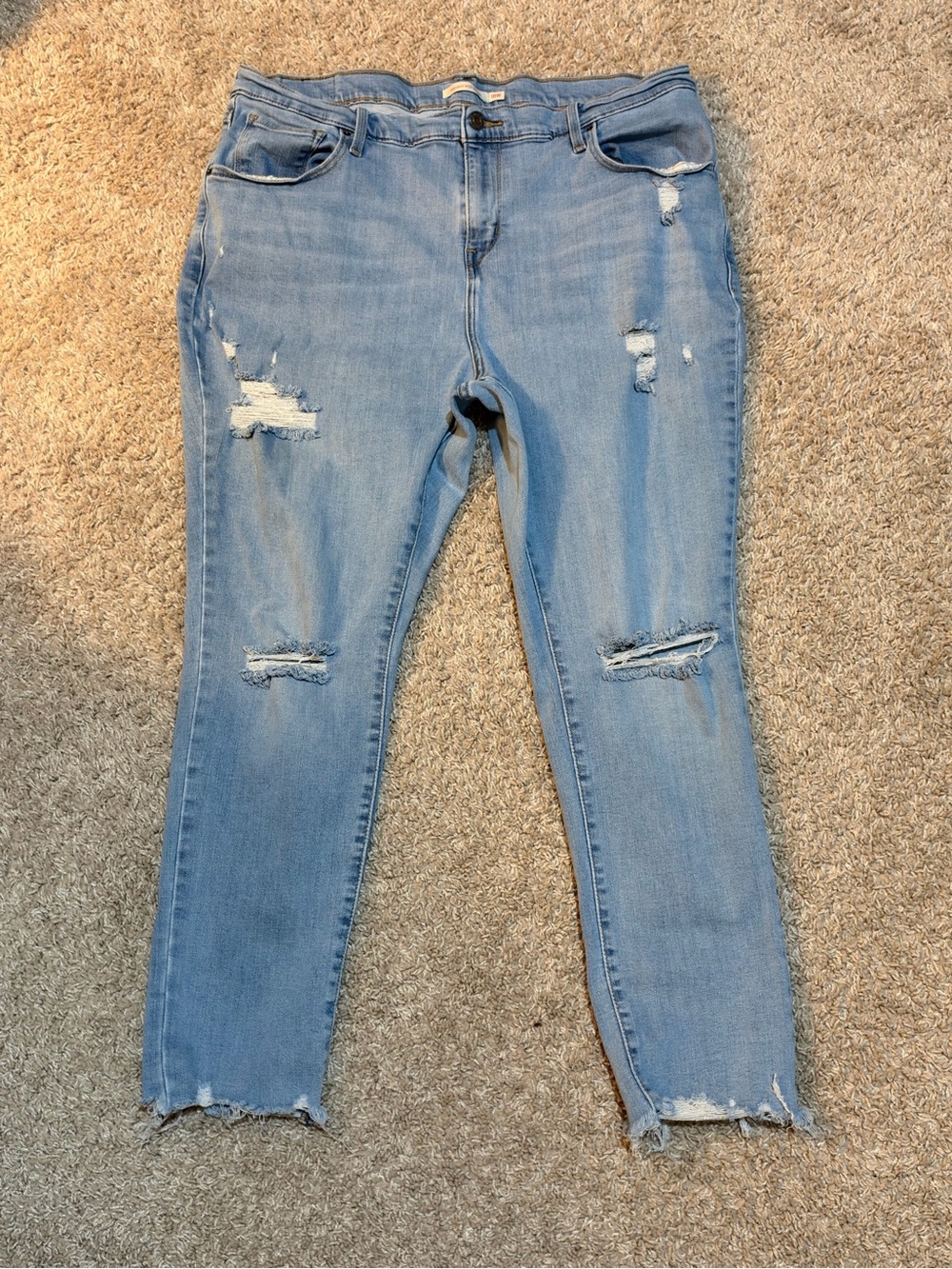 Levi's 721 High Rise Skinny Jeans 18W Distressed